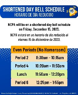 Shortened Day Bell Schedule 12-15-23